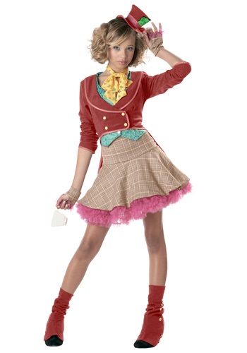 Teen Girls Mad Hatter Costume -image