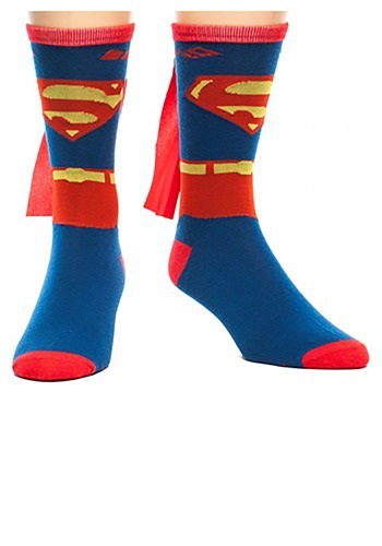 Superman Cape Crew Socks By: Bioworld Merchandising / Independent Sales for the 2022 Costume season.