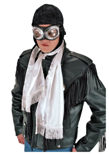 White Aviator Scarf By: Elope for the 2022 Costume season.