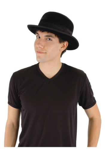 Black Velour Bowler Hat By: Elope for the 2022 Costume season.