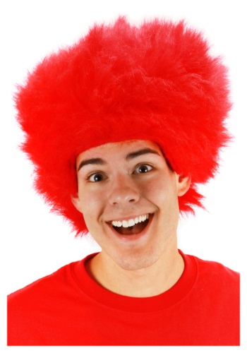 Fuzzy Red Wig -image