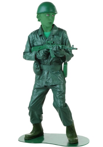 Child Green Army Man Costume -image
