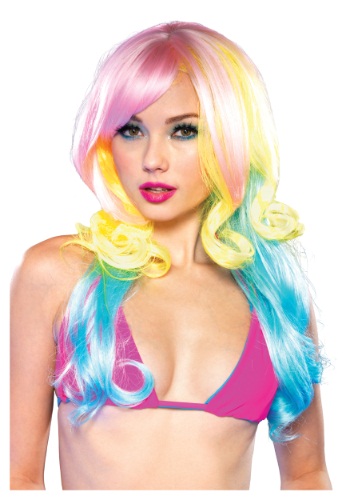Carousel Pastel Rainbow Wig -image