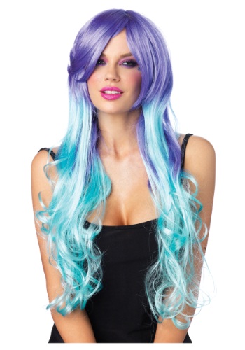 Moonlight Long Curly Wig With Optional Pony Tail Clips -image