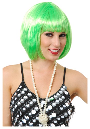 Short Bob Lime Green Wig -image