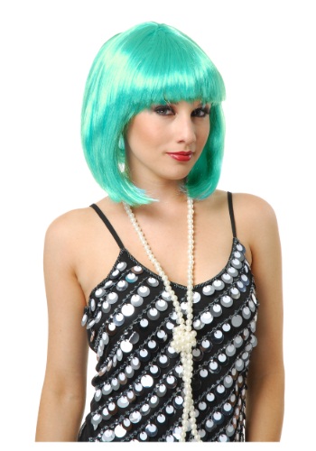 Short Bob Turquoise Wig By: Charades for the 2022 Costume season.