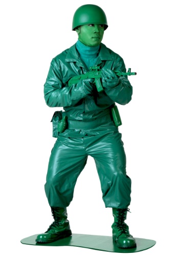 Plus Size Green Army Man Costume -image