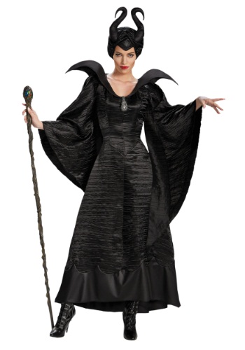 Adult Deluxe Maleficent Christening Black Gown Costume -image