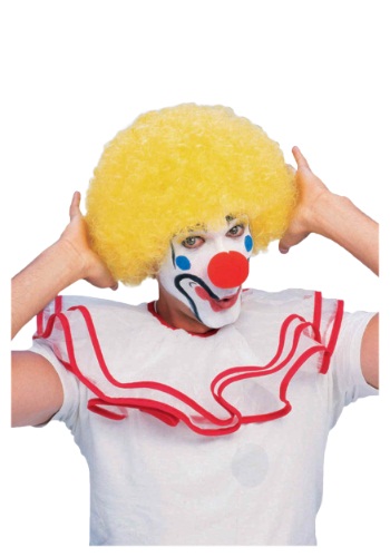 Yellow Afro Clown Wig -image