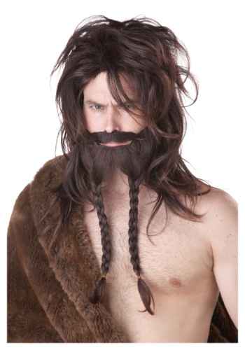 Brown Viking Wig, Beard and Mustache -image