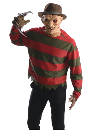 Adult Freddy Krueger Shirt w/ Mask -image