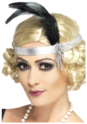Silver Flapper Headband By: Smiffys for the 2022 Costume season.