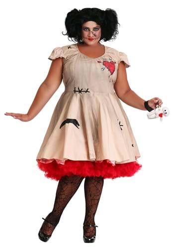 Womens Plus Size Voodoo Doll Costume -image