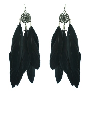 Black Feather Earrings By: Western Fashion for the 2022 Costume season.