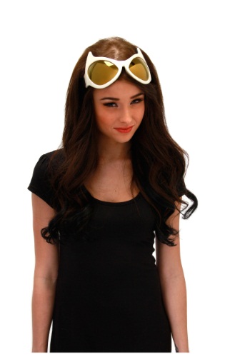 Cat Eye Goggles White and Gold -image