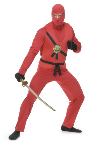 Adult Red Ninja Avengers Series I Costume By: Charades for the 2022 Costume season.