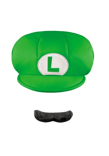 Luigi Child Hat and Mustache -image