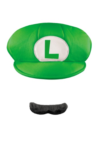Luigi Adult Hat and Mustache -image