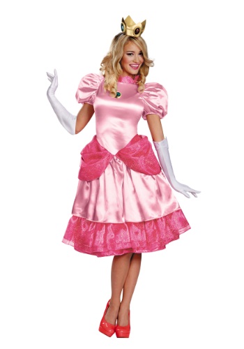 Princess Peach Deluxe Adult Costume By: Disguise for the 2022 Costume season.