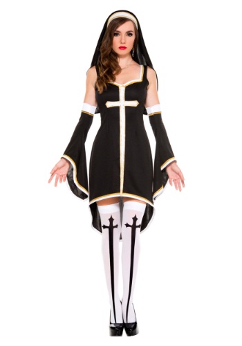 Women's Sinfully Hot Nun Costume By: Music Legs for the 2022 Costume season.