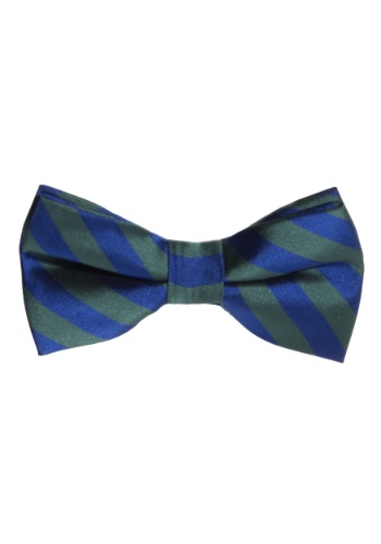 Green Blue Striped Bow Tie