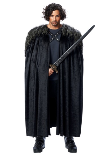 Medieval Fur Trimmed Black Cape -image