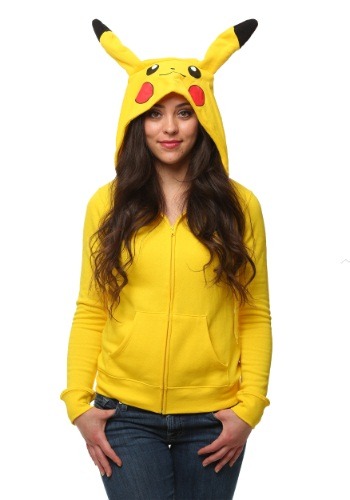 Womens I Am Pikachu Pokemon Hoodie By: Mighty Fine for the 2022 Costume season.