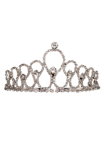 Metal Tiara with Silver Rhinestones -image