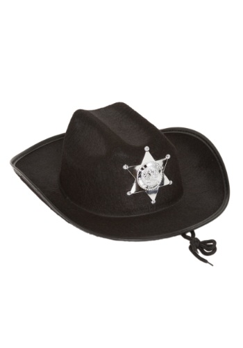 Kids Black Sheriff Hat -image