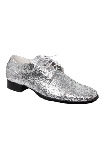 Men's Silver Glitter Disco Shoes -image