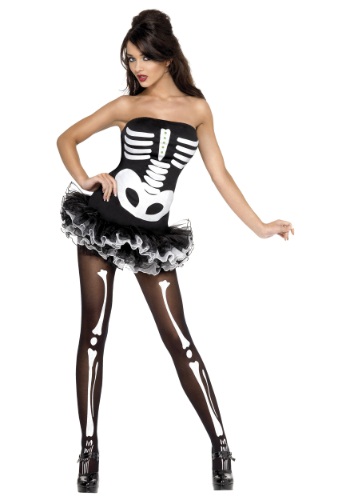Womens Plus Size Sexy Skeleton Costume -image