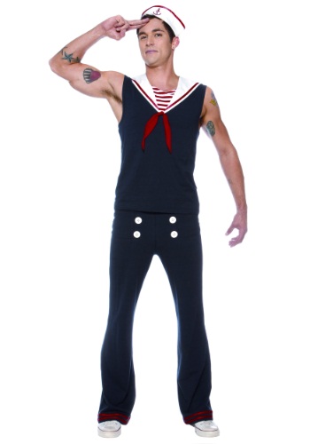 unknown Men's Plus Size Deckhand Sailor Costume