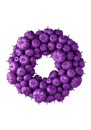 24 Purple Glitter Pumpkin Wreath