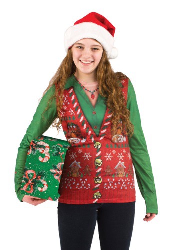 Womens Ugly Christmas Sweater Vest -image