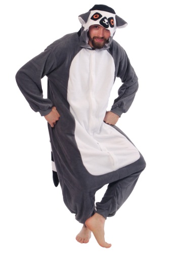 Adult Lemur Pajama Costume -image