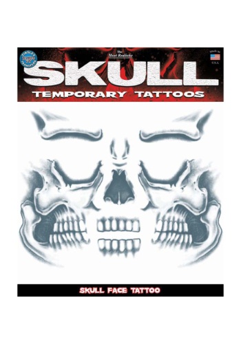 Skull Face Temporary Tattoo -image