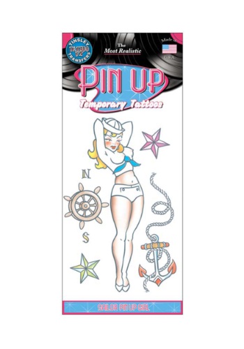 Sailor Pin Up Girl Temporary Tattoos -image