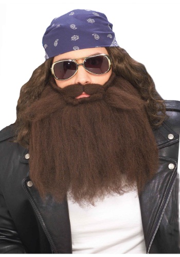 Brown Biker Beard Mustache