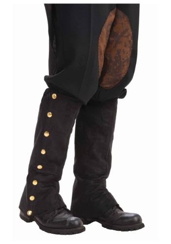 Steampunk Black Suede Spats -image