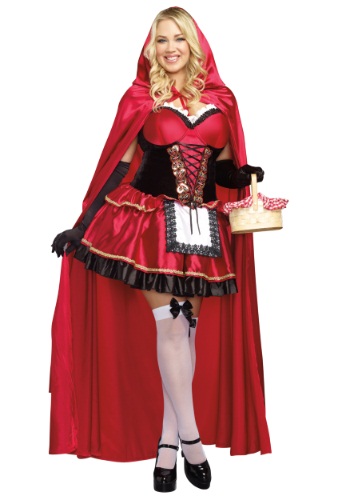 Women's Plus Size Little Red Costume -image