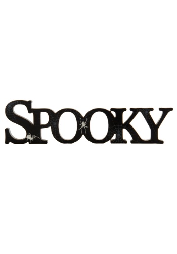 Black Spooky Cutout Sign -image