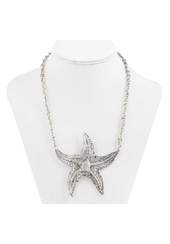 Antique Silver Star Fish Necklace -image