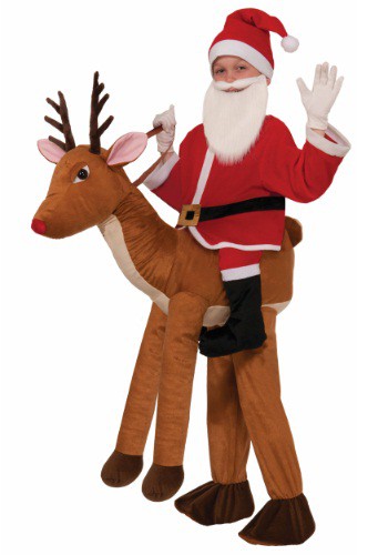 unknown Child Ride A Reindeer Costume