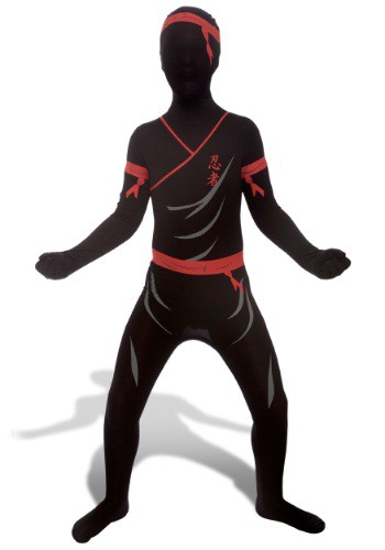 Kids Red and Black Ninja Morphsuit