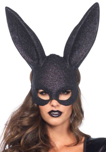 Black Glitter Bunny Mask By: Leg Avenue for the 2022 Costume season.