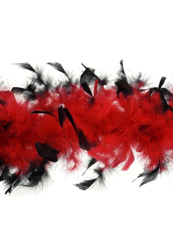 Medium Weight Boa Red with Black Tips By: Zucker Feather for the 2022 Costume season.
