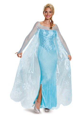 Frozen Adult Elsa Prestige Costume By: Disguise for the 2022 Costume season.