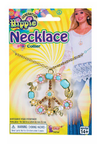 Deluxe Hippie Peace Sign Necklace By: Forum Novelties, Inc for the 2022 Costume season.