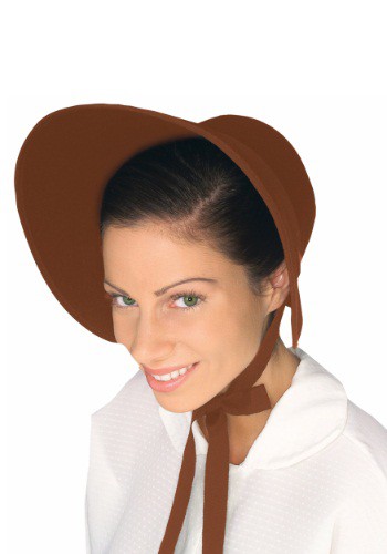 Women's Brown Felt Bonnet By: Forum Novelties, Inc for the 2022 Costume season.