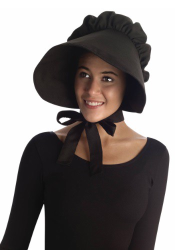 Women's Black Pioneer Bonnet By: Forum Novelties, Inc for the 2022 Costume season.